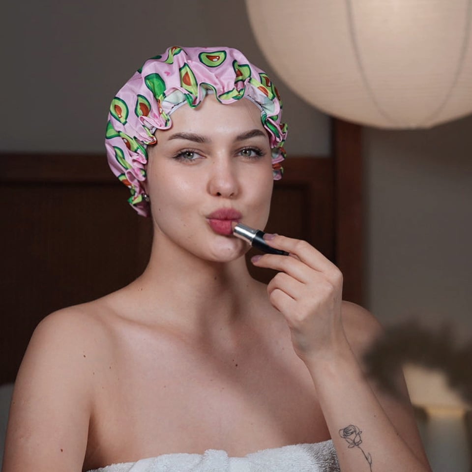 image 1 of SMUG Shower Cap - Avocado Print