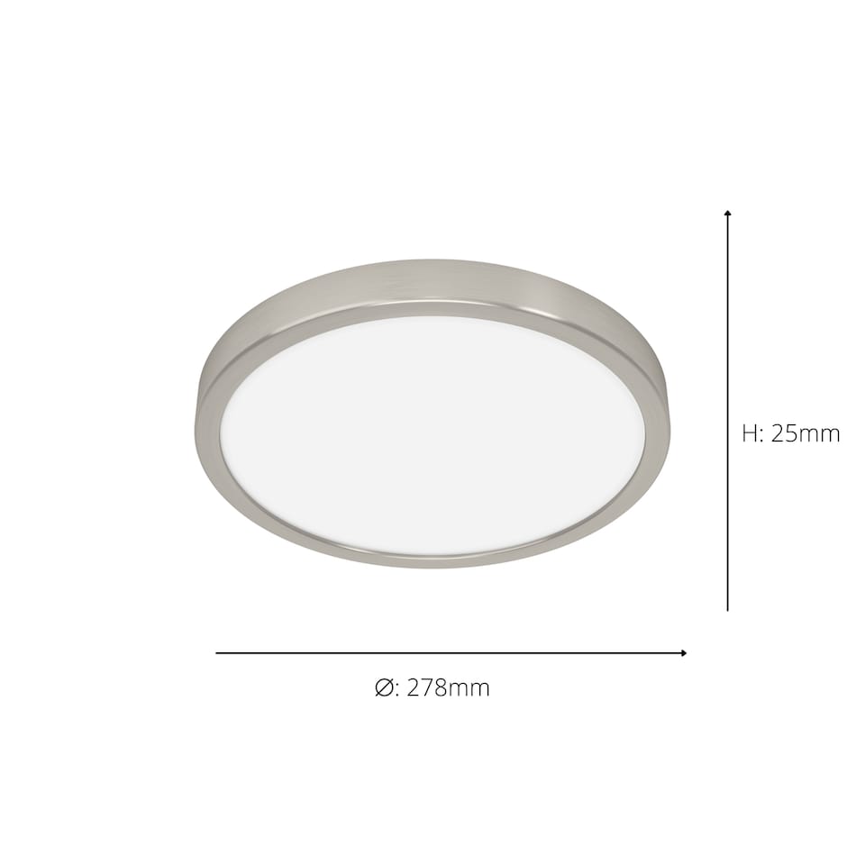 image 1 of EGLO Fueva 6 Silver Steel & Plastic LED CCT Technology Flush Ceiling Light | Silver | Satin Nickel