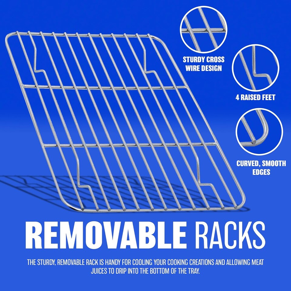 image 1 of Set Of 4 Roasting Trays Stainless Steel Oven Pan Dish Bake Roast Grill