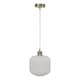 image 1 of Bento - White Ribbed Glass with Satin Brass Pendant Fitting | Gold | White | 1