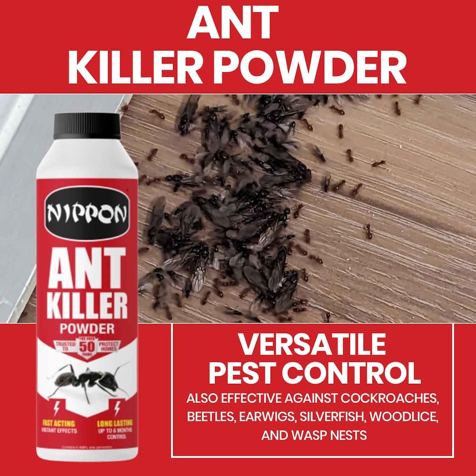 image 1 of Nippon Ant Killer Powder 500g and Wasp Nest Destroyer Foam 300ml Fast Acting Indoor and Outdoor Insect Control