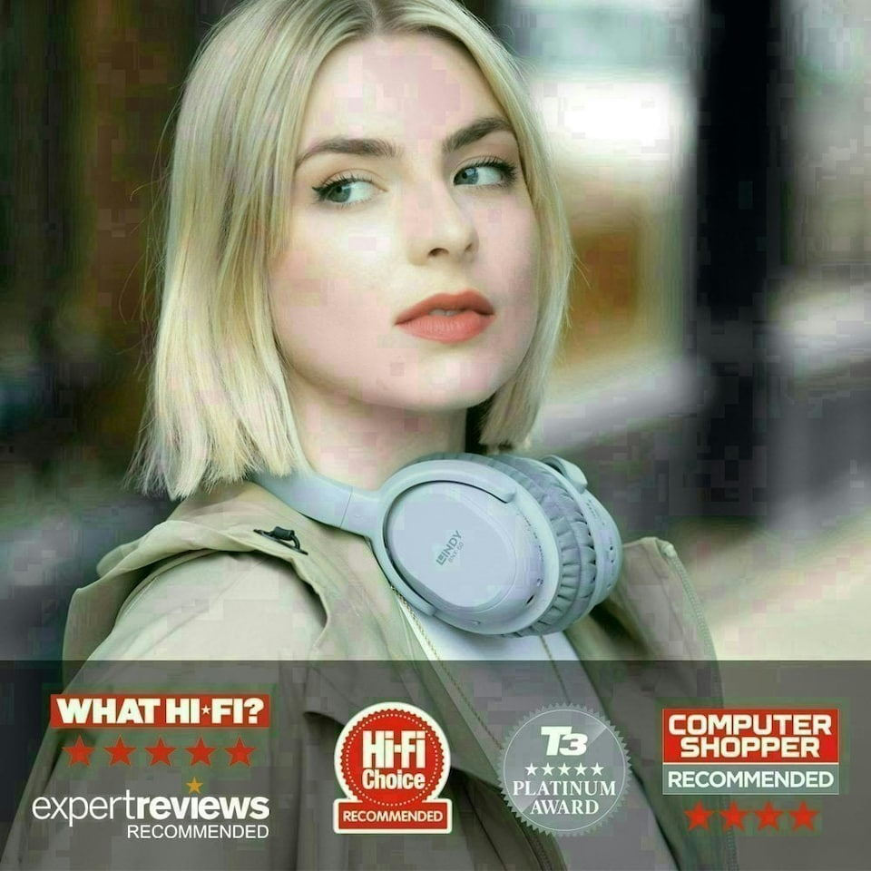 image 1 of BNX-60 Wireless Active Noise Cancelling Headphones with aptX, Cool Grey Grey