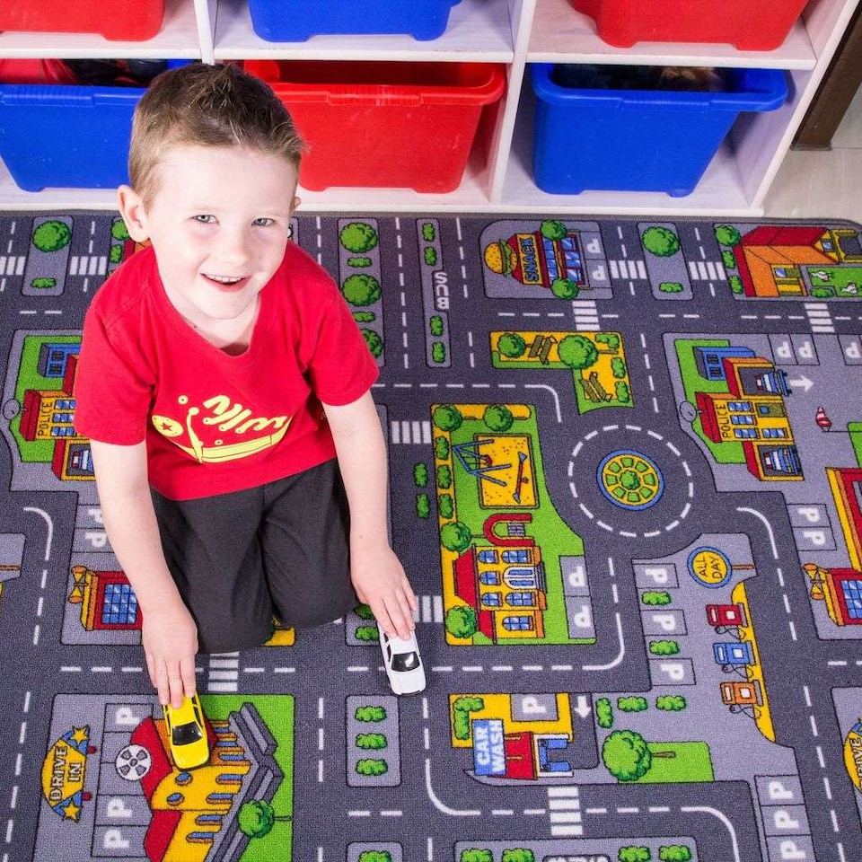 image 1 of KUKOON Play Town Village Roads Kids Rug 140cm x 200cm