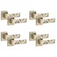 image 1 of Golden Grace 4 Pairs Modern Nova Premium Design Door Handles on Square Rose in Antique Brass Finish Gold