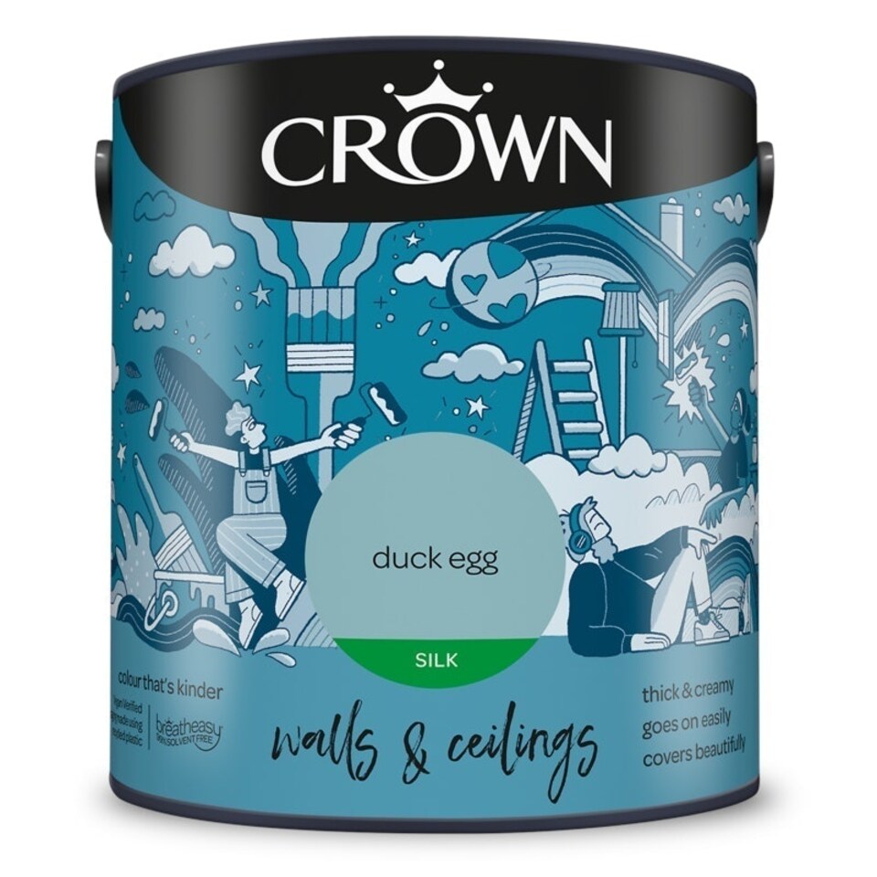 image 1 of Crown Walls & Ceilings Silk 2.5L Duck Egg