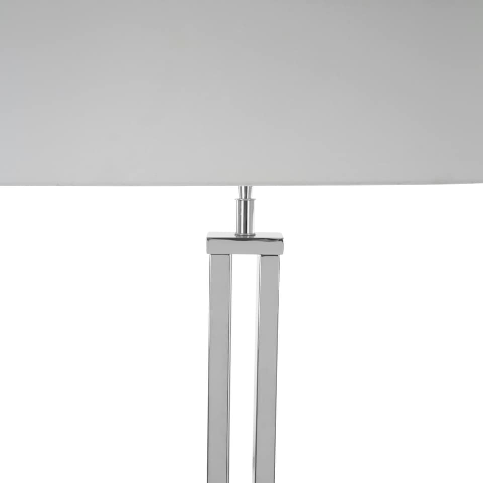 image 1 of Interiors by Premier Floor Lamp with Dual Rod Base Silver