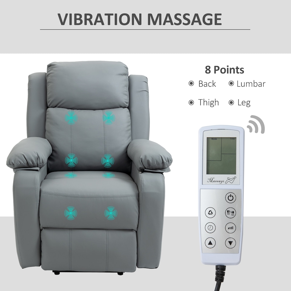image 1 of HOMCOM Riser and Recliner Chair Power Lift Recliner with Remote, Grey | Grey