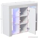 image 3 of Vida Designs Azura 1 Door LED Large Sideboard Buffet Cabinet Storage, White | White | 1