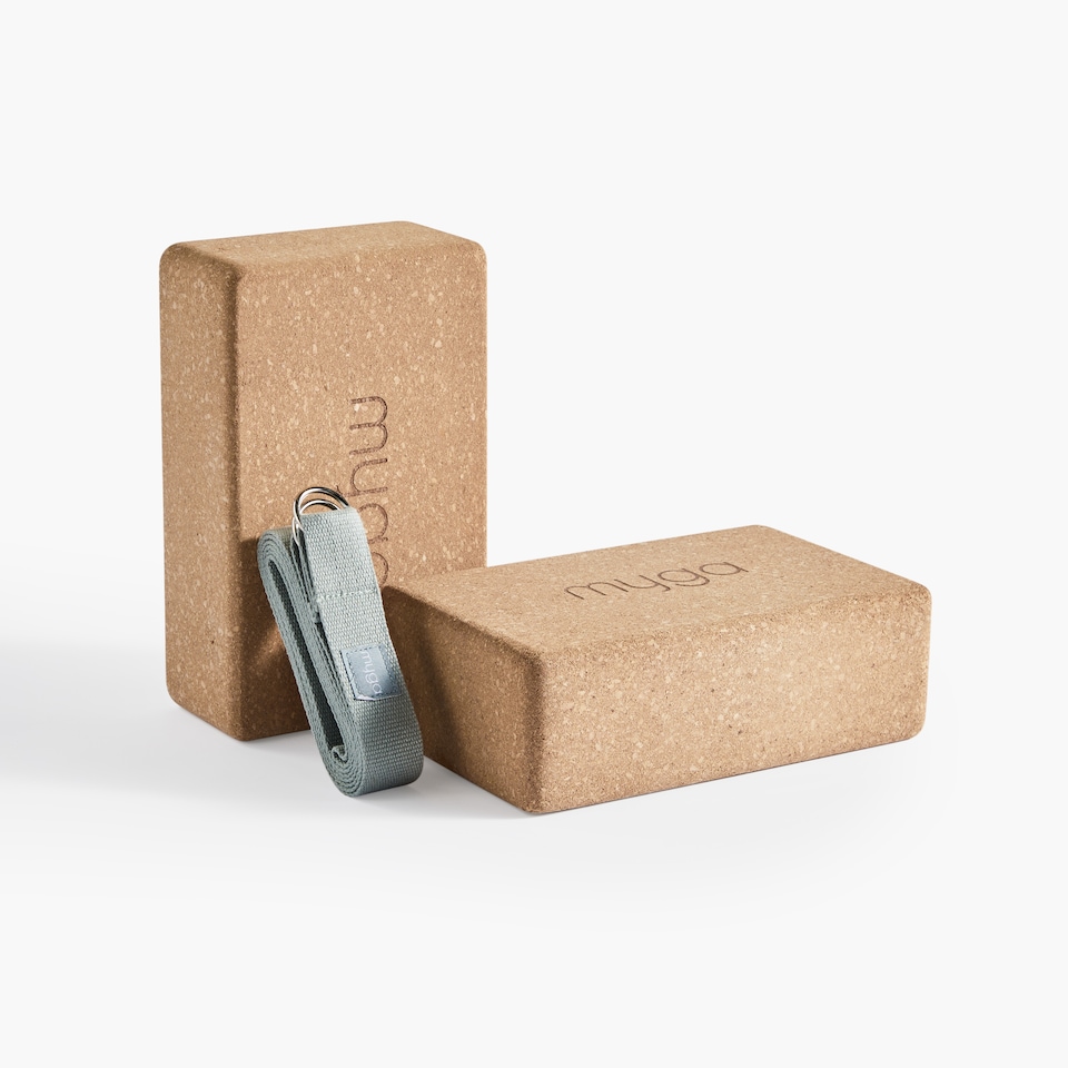 image 1 of Myga Pair of Cork Blocks and Strap - Teal