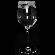 Animo Glass Etched Wine Glass Fox
