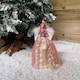 image 4 of 28cm Premier Christmas Tree Topper Angel Decoration with Feather Wings in Pink & Gold