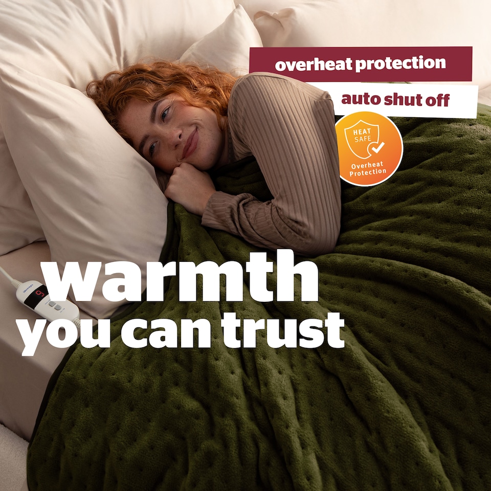 image 1 of Silentnight Comfort Control Heated Throw Fleece Electric Blanket Fast Heat Up