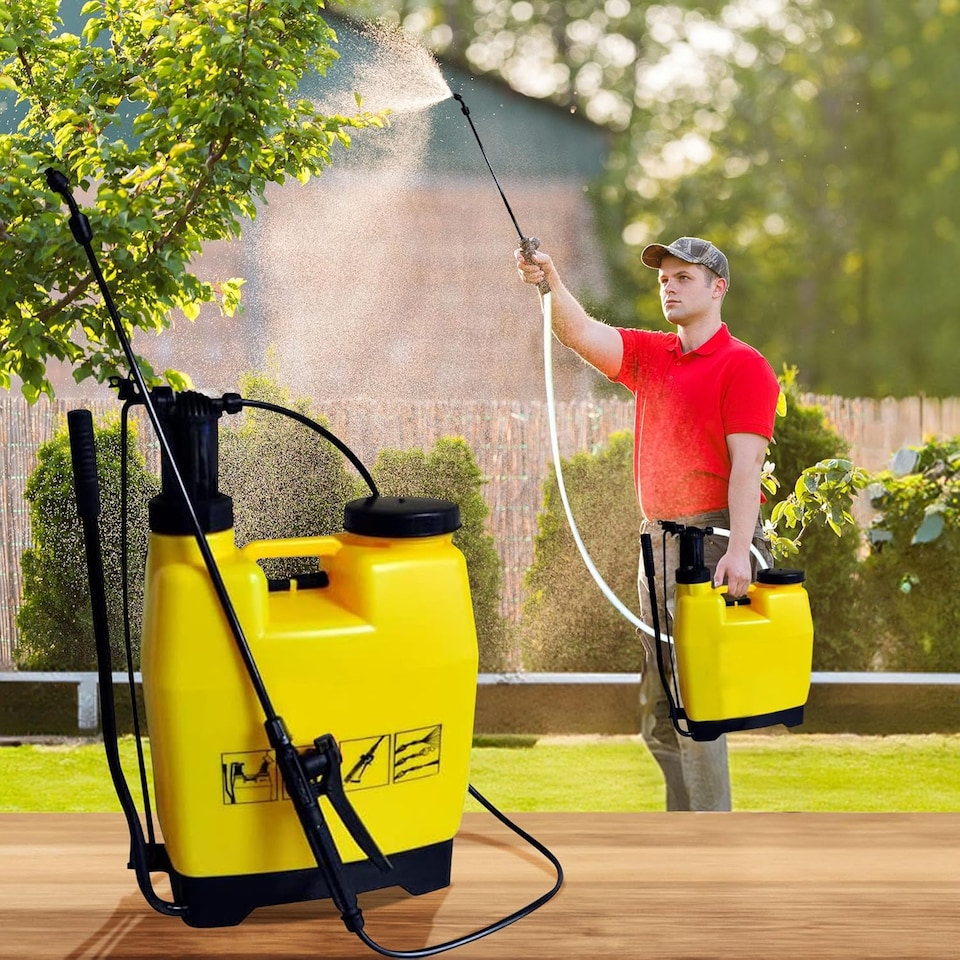 image 1 of 20l Knapsack Pressure Sprayer Water Spray Bottle Backpack Garden Cleaning Weed Remover