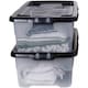 image 3 of Stackable 2 Pack 30L Underbed Storage Boxes with Black Lids for Home, Office, and Kitchen