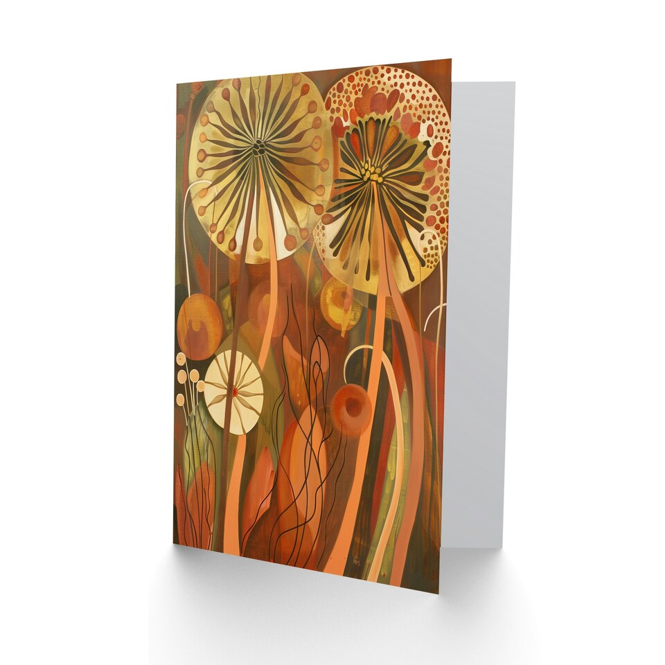 image 1 of Autumnal Wildflower Garden Dandelions Woman Her Birthday Card