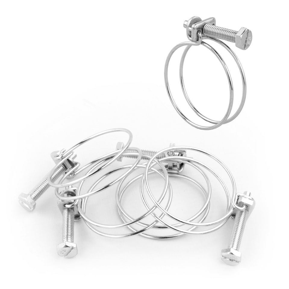 image 1 of KCT Universal 37-42mm Double Wire Clips for Hose Pipe - 5 Pack