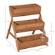 image 5 of Outsunny 3 Tier Raised Garden Bed Wooden Elevated Planter Box Kit, Brown