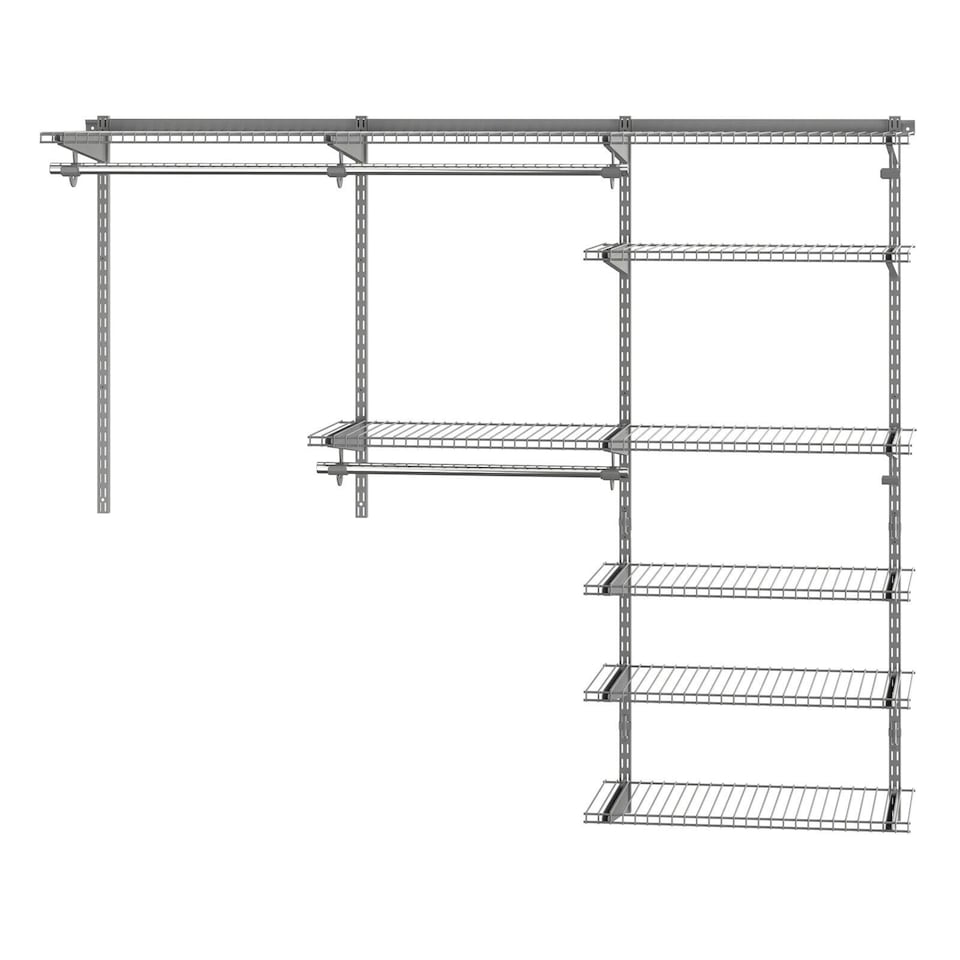 image 1 of COSTWAY Wall Mounted Hanging Storage Organizer Rack Hanging Rod Grey | One Size