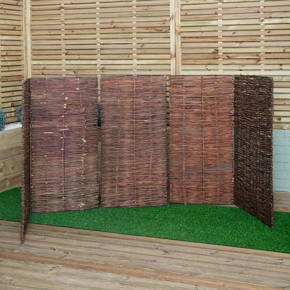 image 1 of 1.16m x 1.83m Triple Garden Patio Willow Wheelie Bin Screen Hideaway
