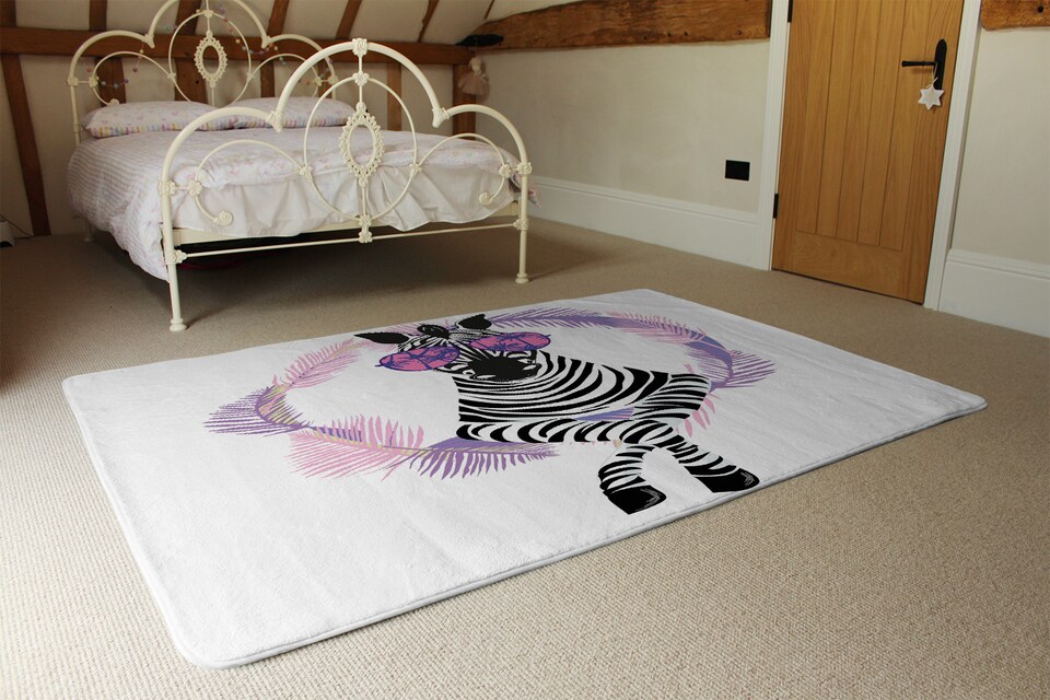 image 1 of Pink Zebra Designer Rug | Multi