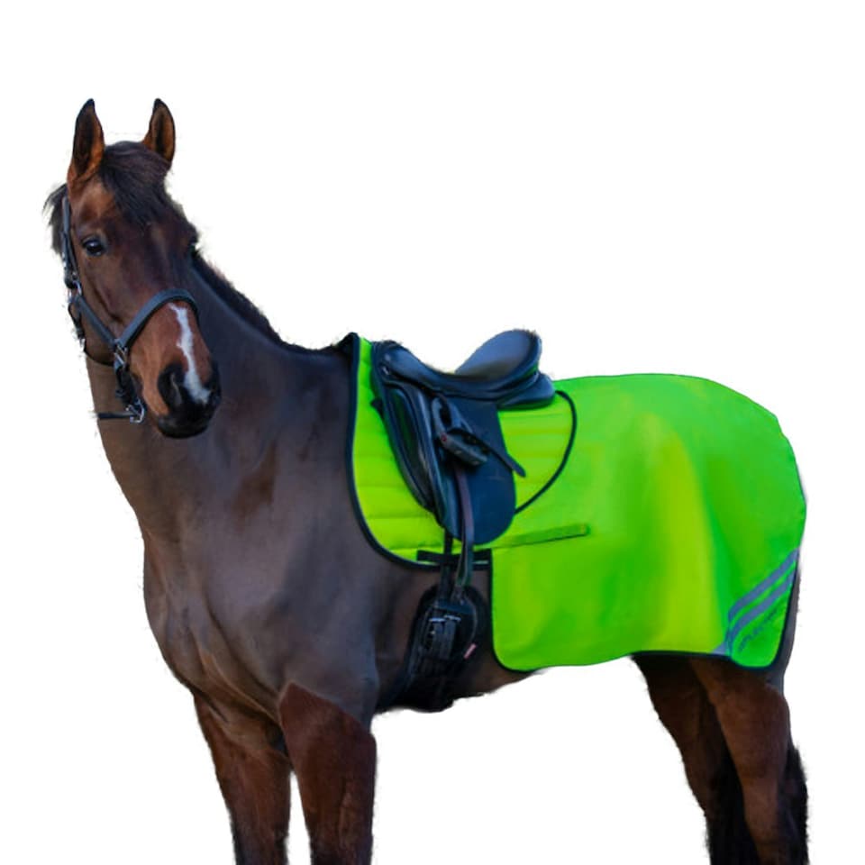 image 1 of HyVIZ Reflector Mesh Horse Quarter Exercise Sheet - Yellow - Pony