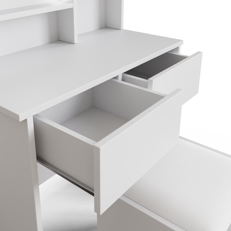 image 1 of Eva LED Dressing Table Set | White | White