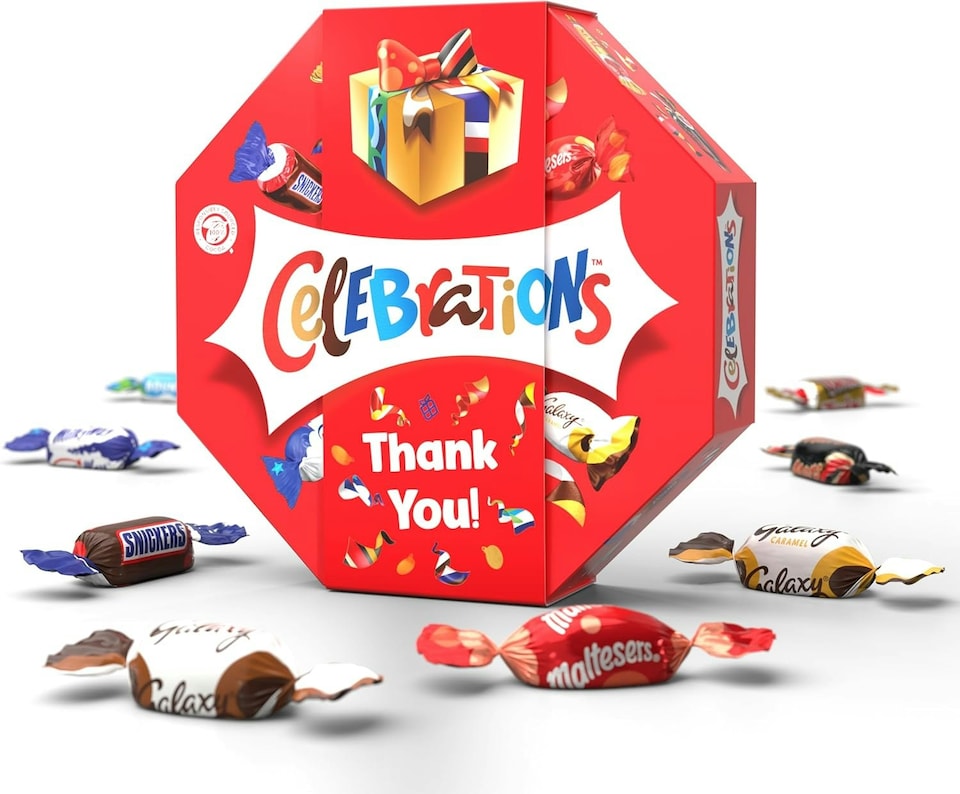 image 1 of Celebrations Centrepiece 385g Chocolate Gift with Thank You sleeve