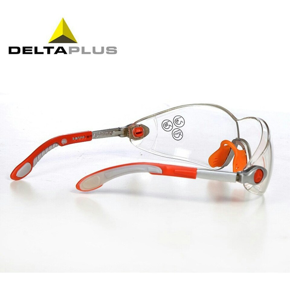 image 1 of Delta Plus Vulcano Adjustable Polycarbonate Work Safety Glasses - Clear - One Size