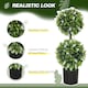 image 3 of HOMCOM Set of 2 Decorative Artificial Plants Ball Trees with Lavender Flowers in Pot Fake Plants for Home Indoor Outdoor Decor, 70cm, White