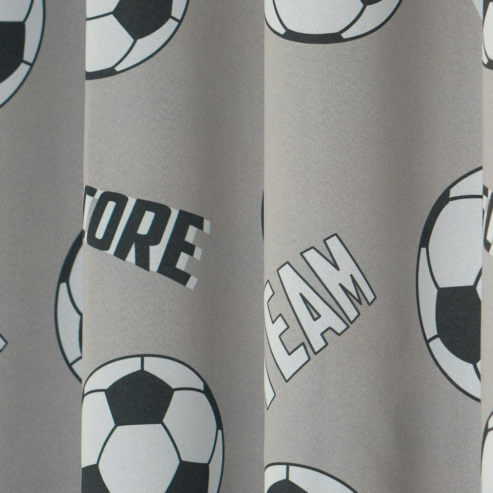 image 1 of OHS Kids Football Blackout Eyelet Curtains, 46x54" - Grey