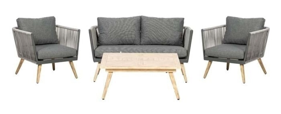 image 1 of Lifestyle Rattan Rope Detail Garden Sofa Set with Coffee Table