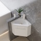 image 8 of AICA 395mm Matte White Bathroom Vanity Unit With Integrated Sink, 1 Door Soft-Close Place in the corner