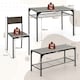 image 9 of COSTWAY 4-piece Dining Set Table with Chairs & Bench Grey Grey