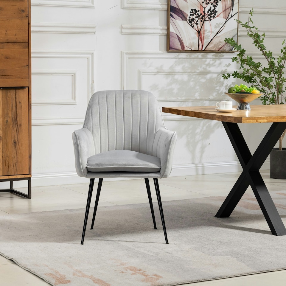 image 1 of Carrara Velvet Dining Chairs - Set of 2