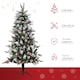 image 3 of HOMCOM 5FT Artificial Snow Dipped Christmas Tree mas Pencil Tree Holiday Home Party Decoration with Foldable Feet Red Berries White Pinecones, Green