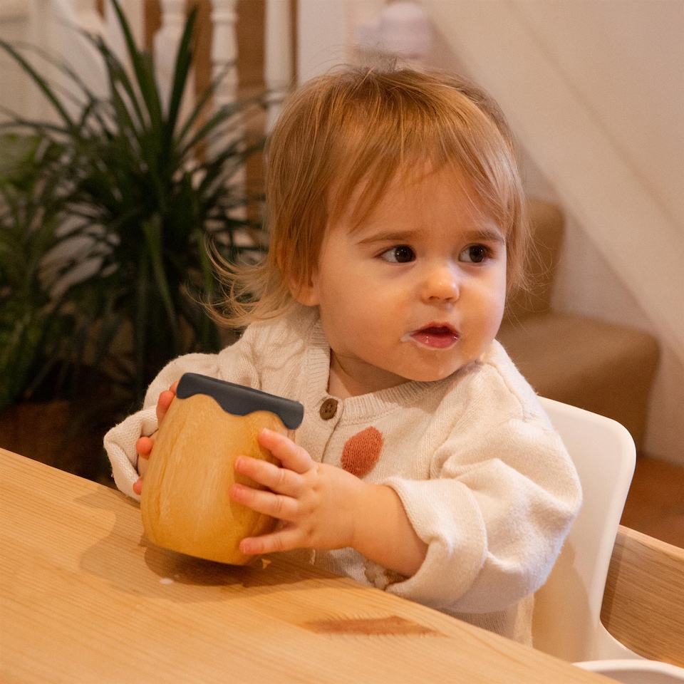 image 1 of Tiny Dining Bamboo Baby Trainer Cup - 130ml  - Black | Black | Black