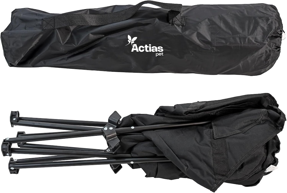 image 1 of Actiaspet Elevated Dog Bed with Steel Frame and Poly-Cotton Padding, Indoor Outdoor Pet Cot Black (L)
