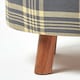 image 4 of Homescapes Grey and Yellow Tartan Fabric Flat Circular Stool with Wooden Legs | Grey | 62 x 62 x 30 cm