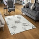 image 2 of Sketch of Scarab Beetle, May bug, Bee and Dragonfly (Rug) White | Large: 140x200cm