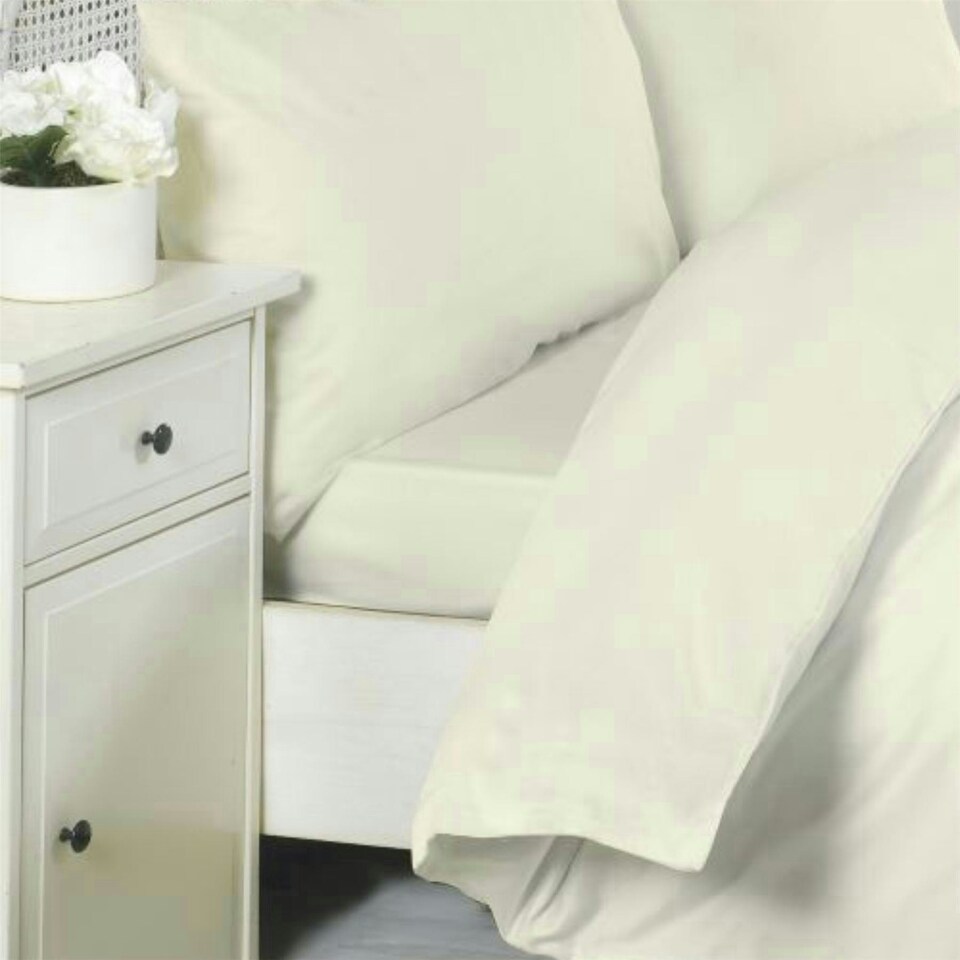 image 1 of Egyptian Cotton Duvet Cover Set 200 Thread Count - Double - Cream