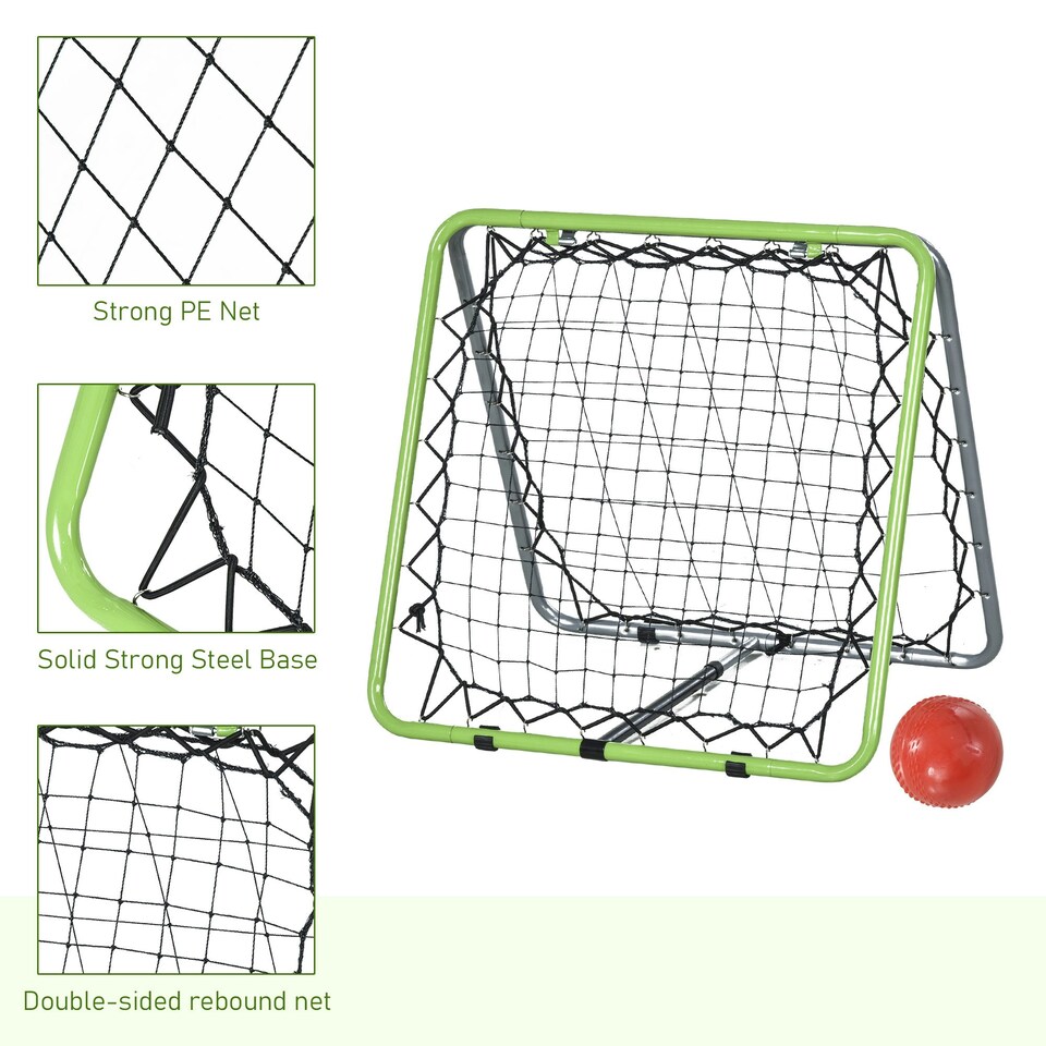 image 1 of HOMCOM Angle Adjustable Rebounder Net Goal Training Set Football, Baseball