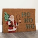 image 2 of 60cm x 40cm Brown Christmas Ho Ho Ho Doormat with Santa