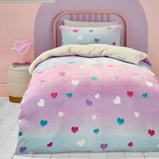 Bedlam Cosy Ombre Heart Duvet Cover Set Multi