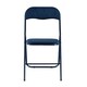 image 4 of 4-Pc Folding Chair Set with Cushioned Velvet Seat and Back | Blue | 4