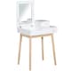 image 1 of HOMCOM Dressing Table Vanity Desk Flip-up Mirror 2 Drawers, White