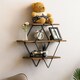 image 10 of Industrial 3 Tier Wooden Diamond Shape Floating Shelf Brown | One Size