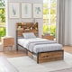image 2 of HOMCOM 3.1FT Single Bed Frame with Storage Headboard and Under Bed Storage
