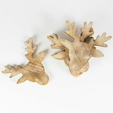 Sass & Belle Stag Head Coasters Set of 4 Wooden