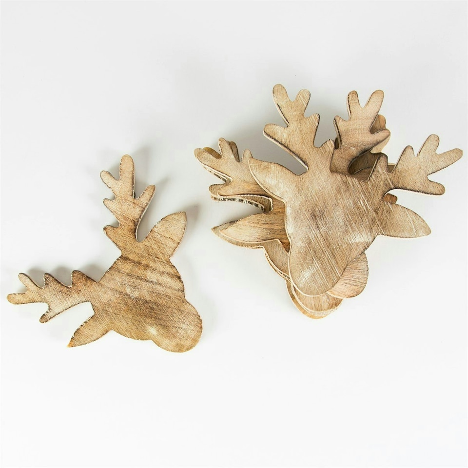 image 1 of Sass & Belle Stag Head Coasters Set of 4 Wooden
