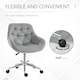 image 5 of Vinsetto Home Office Chair Velvet Ergonomic Computer Chair Comfy Desk Chair with Adjustable Height, Arm and Back Support, Grey